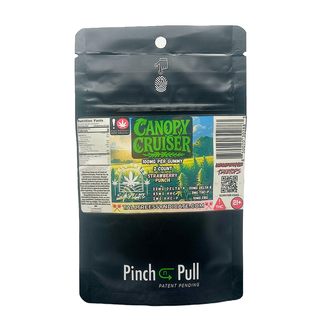 2CT 100MG Canopy Cruiser Gummies- Strawberry Lemonade