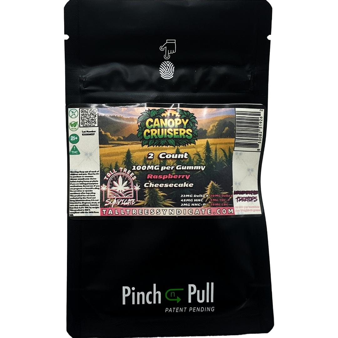 2CT 100MG Canopy Cruiser Gummies- Raspberry Cheesecake