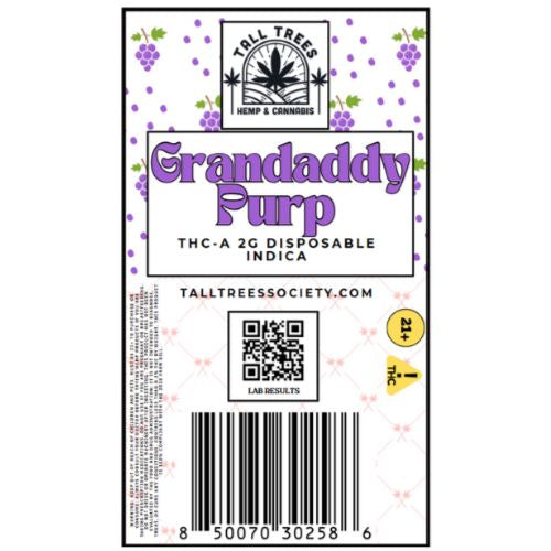 Granddaddy Purple 2G THC-A Disposable
